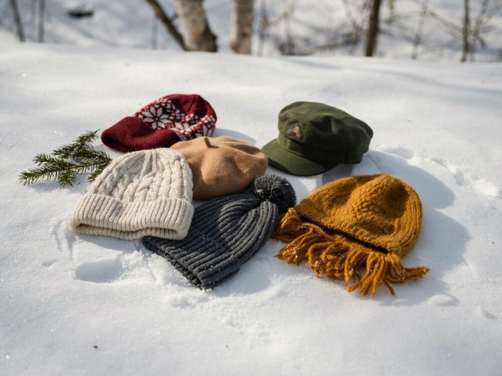 czapka zimowa z pomponem