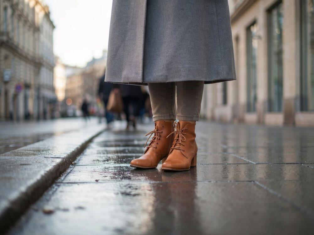 damskie buty do szarego płaszcza