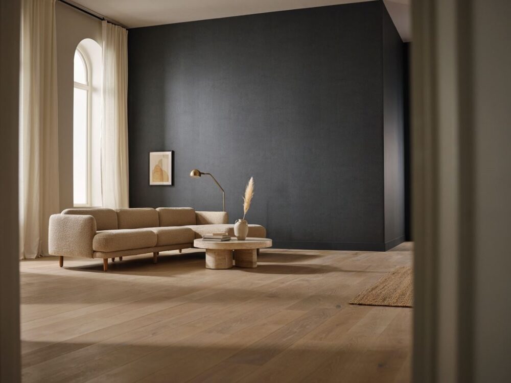 minimalistyczna aranżacja ściany salonu